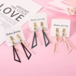 Korean Long Statement Geometric Triangle Tassel Dangle Drop Earrings for Women Earrings Fashion Jewelry