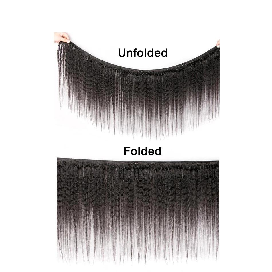204128 61f0fa Kinky Straight Hair Bundles 100% Human Hair Weave Bundles 1/3/4 PCS Virgin Hair Brazilian Yaki Natural Hair Extensions Thick End Mallzona