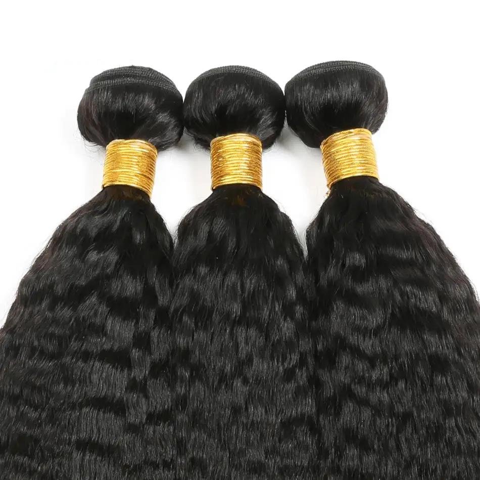 204128 fc4569 Kinky Straight Hair Bundles 100% Human Hair Weave Bundles 1/3/4 PCS Virgin Hair Brazilian Yaki Natural Hair Extensions Thick End Mallzona