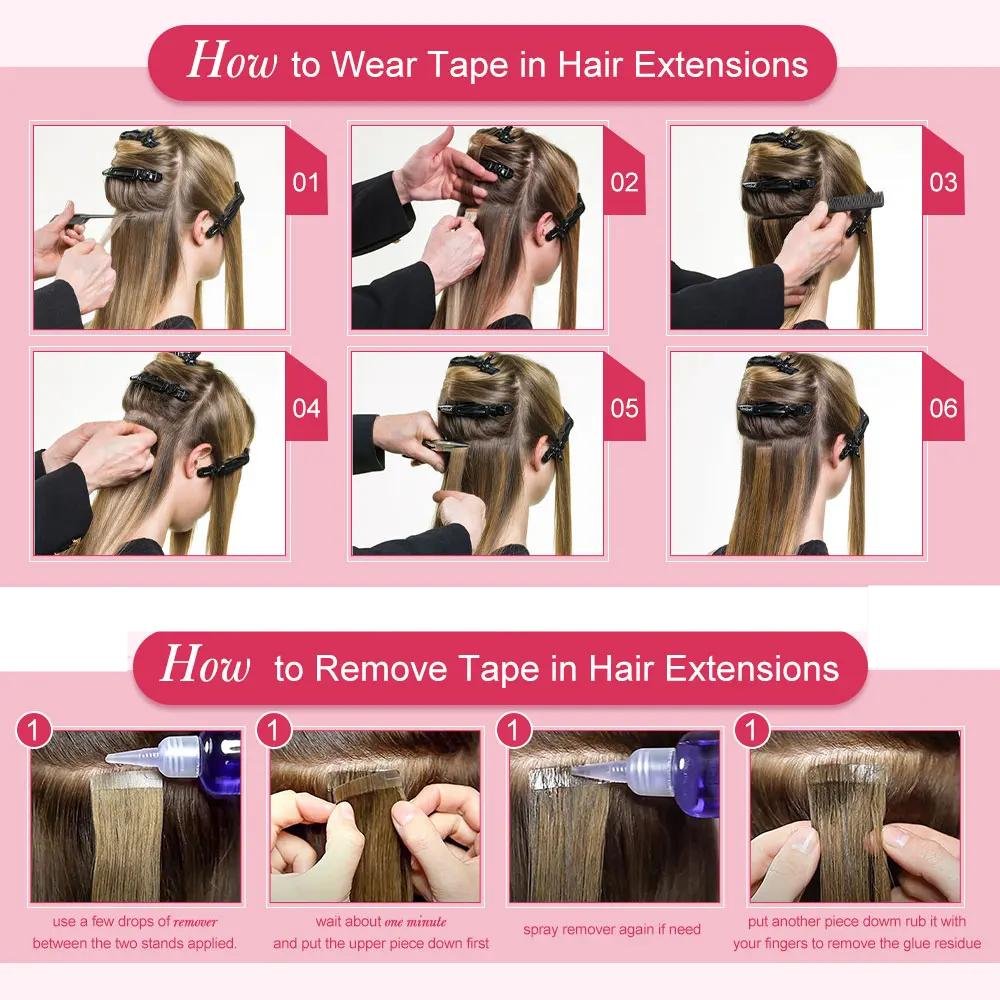 204277 625ffb Tape in Human Hair Extensions Balayage Blonde Hair Remy Hair Natural Soft Skin Weft Straight Seamless Hair Tape in Hair Mallzona