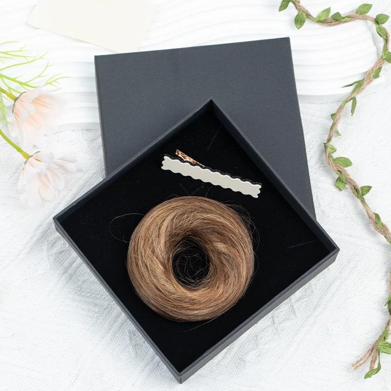 248591 35bd1e Human Hair Buns Chignon Ponytail Hairpiece Updo Donut Real Hair Extensions Flexible Elastic Band Brown Blonde 6 inches Mallzona