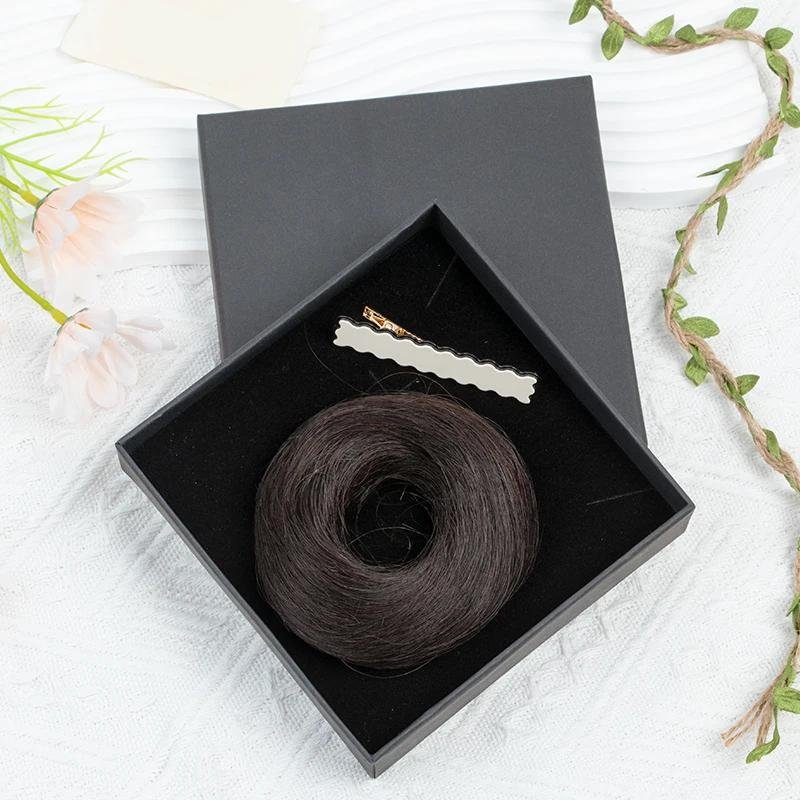 248591 3cb98d Human Hair Buns Chignon Ponytail Hairpiece Updo Donut Real Hair Extensions Flexible Elastic Band Brown Blonde 6 inches Mallzona