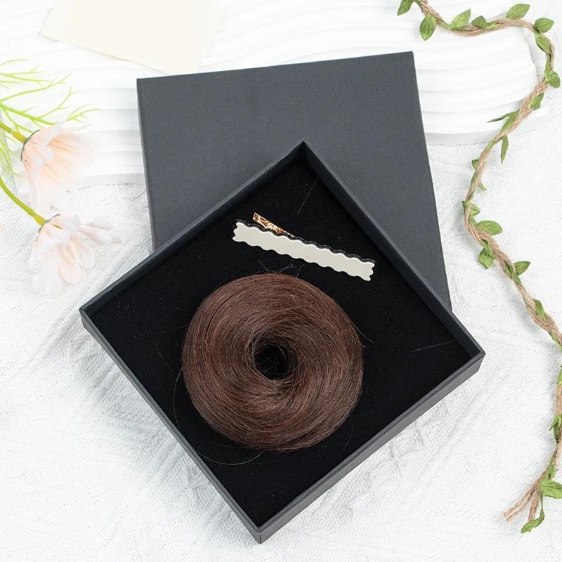248591 76bb0c Human Hair Buns Chignon Ponytail Hairpiece Updo Donut Real Hair Extensions Flexible Elastic Band Brown Blonde 6 inches Mallzona