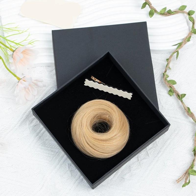 248591 d2e2b8 Human Hair Buns Chignon Ponytail Hairpiece Updo Donut Real Hair Extensions Flexible Elastic Band Brown Blonde 6 inches Mallzona