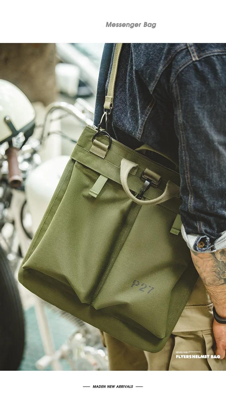 258368 17b35f Men's Flyers Helmet Canvas Bag Large Capacity Crossbody Shoulder Messenger Bag Designer Military Tablet Computer Handbag Mallzona