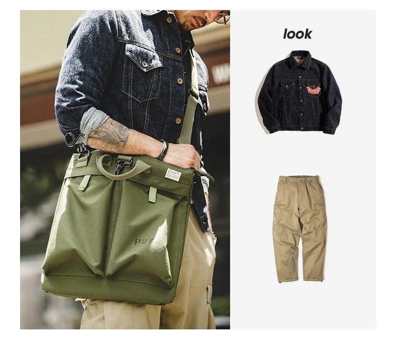 258368 62c289 Men's Flyers Helmet Canvas Bag Large Capacity Crossbody Shoulder Messenger Bag Designer Military Tablet Computer Handbag Mallzona