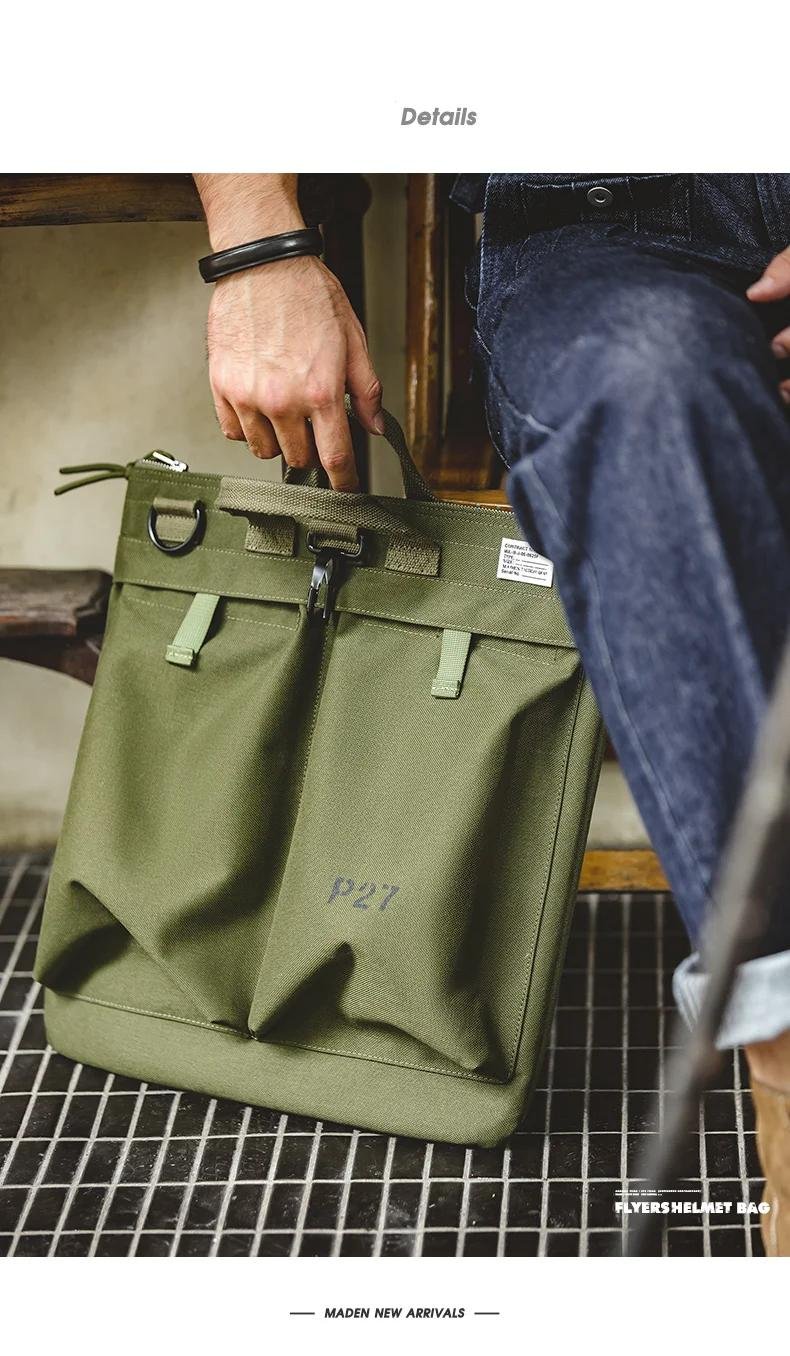 258368 81b9db Men's Flyers Helmet Canvas Bag Large Capacity Crossbody Shoulder Messenger Bag Designer Military Tablet Computer Handbag Mallzona