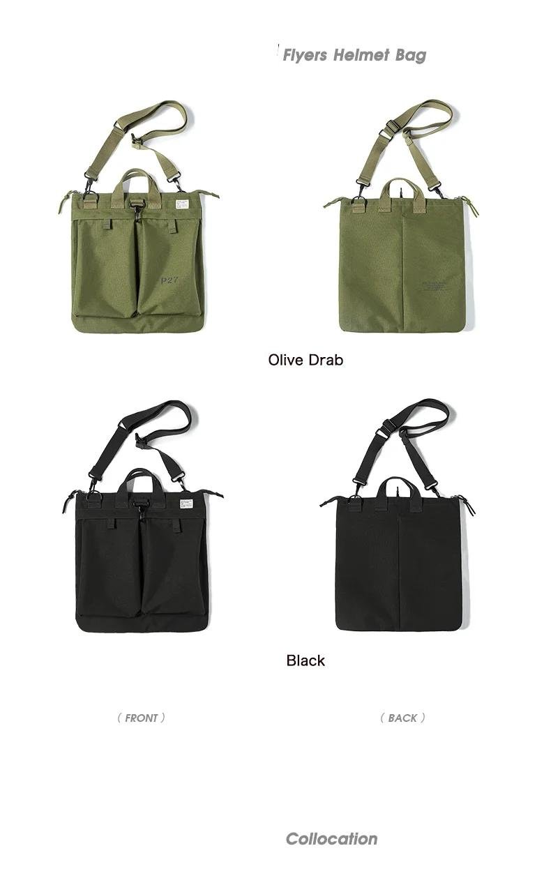 258368 b0d282 Men's Flyers Helmet Canvas Bag Large Capacity Crossbody Shoulder Messenger Bag Designer Military Tablet Computer Handbag Mallzona