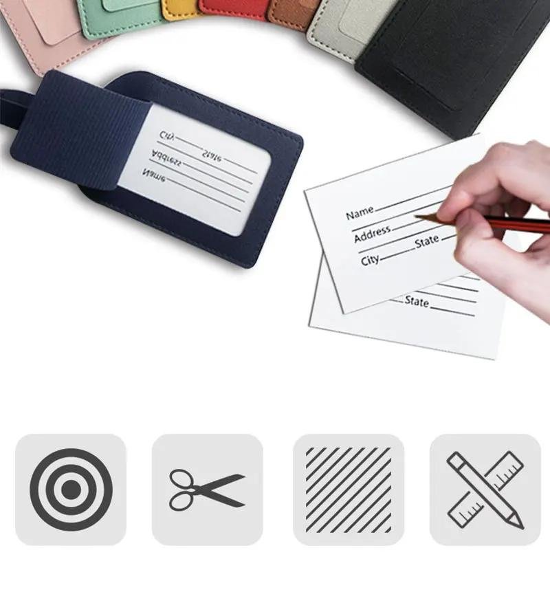 260756 8a0f71 3/2/1PCS PU Leather Flip Luggage Tag Light Soft Solid Color Airplane Baggage Tag Boarding Pass Suitcase Tag Travel Accessories Mallzona