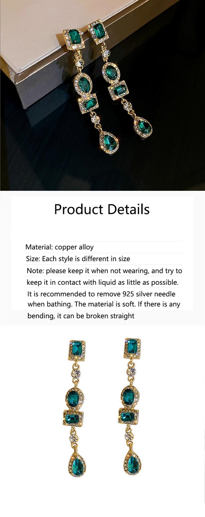 271998 86327d New Fashion Green Golden Long Pearl Tassel Drop Earrings for Women Vintage Jewelry Party Wedding Trendy Dangle Earrings Mallzona