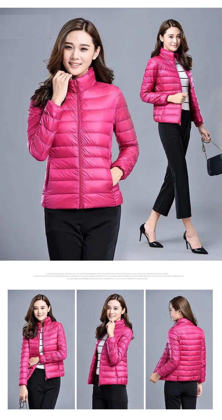 316684 3b58b2 90% Ultra-light Plus Size Thin Down Jacket Women, Autumn Winter Slim Short Hooded Warm White Duck Down Coat Women Outerwear Mallzona