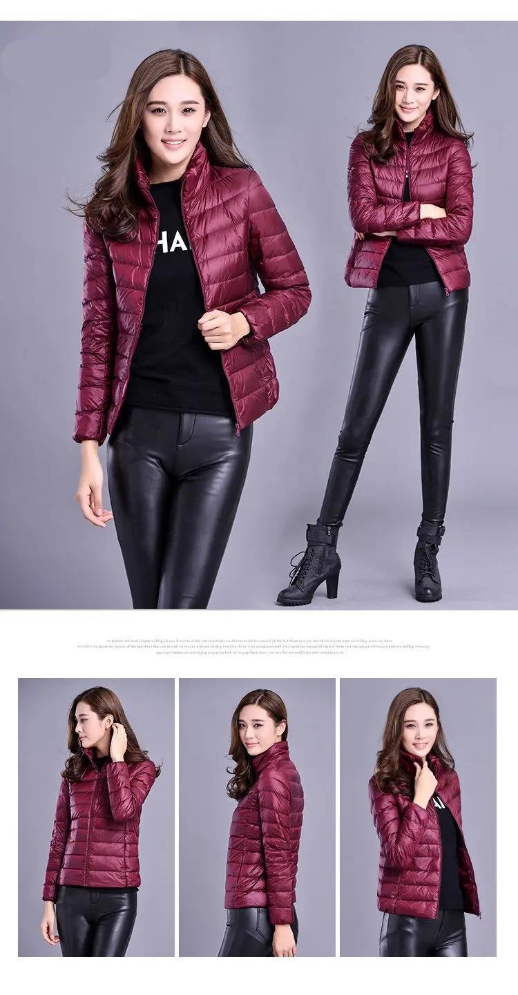 316684 fb7af4 90% Ultra-light Plus Size Thin Down Jacket Women, Autumn Winter Slim Short Hooded Warm White Duck Down Coat Women Outerwear Mallzona