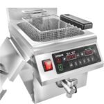 Commercial Induction Deep Fryer 12QT with Timer Electric Frying Machine Stainless Steel Countertop Fryer with Basket and Drain